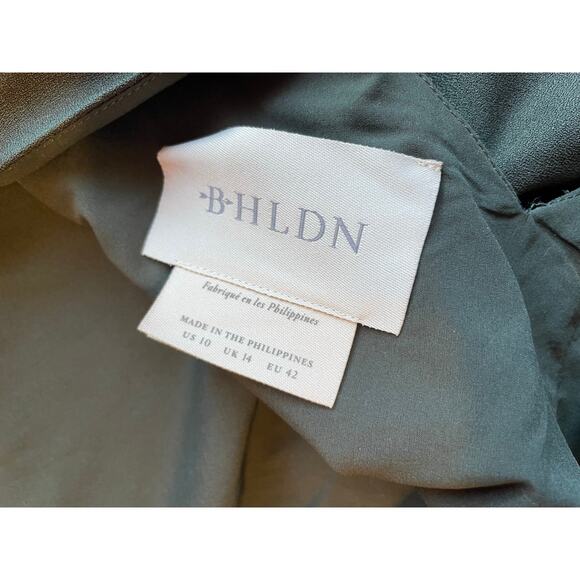 BHLDN Marta Crepe Bridesmaid Dress in Forest Green Strappy Spaghetti Strap Sz 10 - Picture 8 of 16